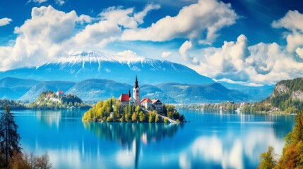 Breathtaking Lake View Amidst Mountains and Forest