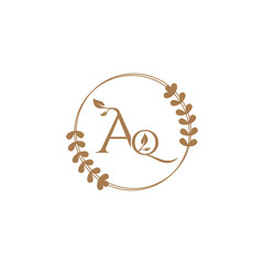 alphabet leaf icon logo design vector
