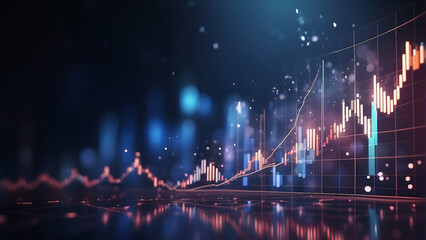 financial graphs with blurred background