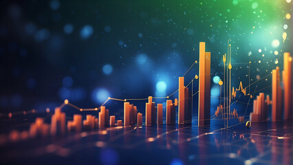 financial graphs with blurred background