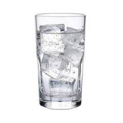 A Crystal. Clear Drinking Glass Filled With a Refreshing Beverage.. Isolated on a Transparent Background. Cutout PNG.