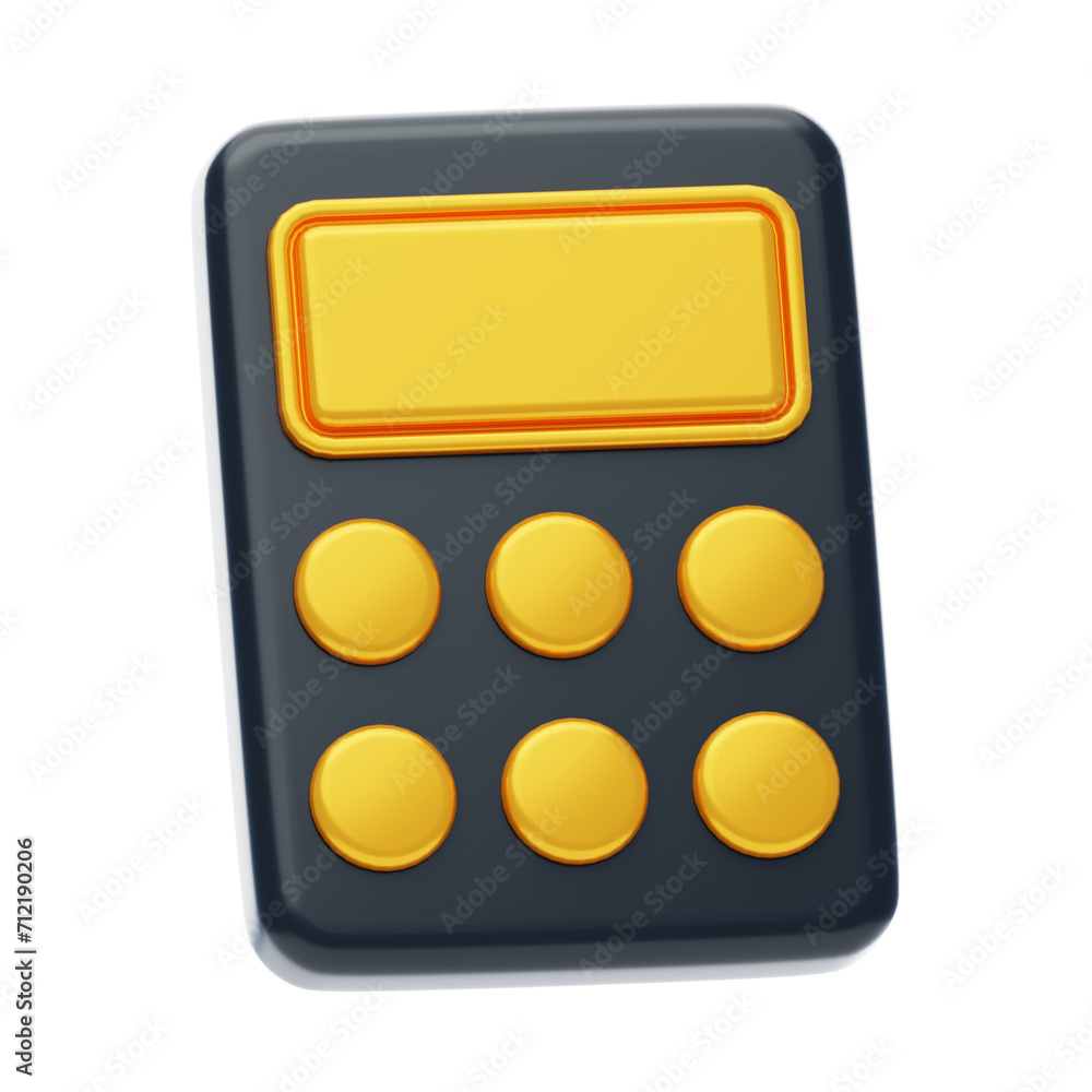 Poster 3d accounting calculator. 3d illustration, 3d element, 3d rendering. 3d visualization isolated on a 