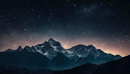 Armonia Celeste- Scatto Affascinante di un Cielo Stellato su un Picco Montuoso, una Sinfonia Celestiale nell'Oscurità