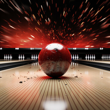 Ball in a bowling alley.
