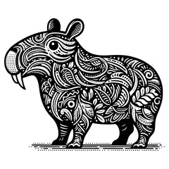 creative pattern capybara vector illustration