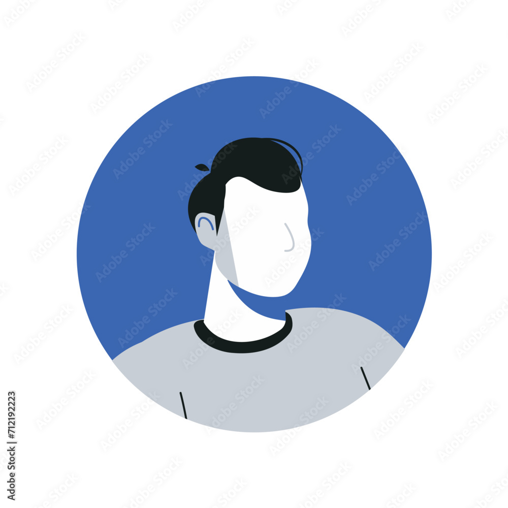 Poster avatar of character in the blue and black style. an artful man's avatar with a blue and black color 