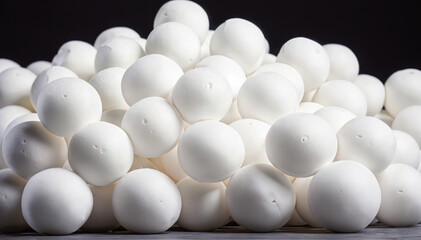 White Cotton Balls with black background
