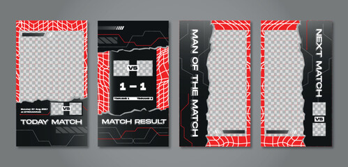 Sport story post template , Football Match day , Full time , Next match Best player