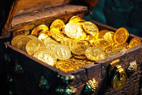 Bright image of gold filled treasure chest