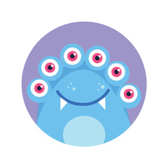 Avatar of monster in the colorful style. The funny monster avatar adds a playful touch, making it an engaging and lighthearted choice for various digital platforms. Vector illustration.
