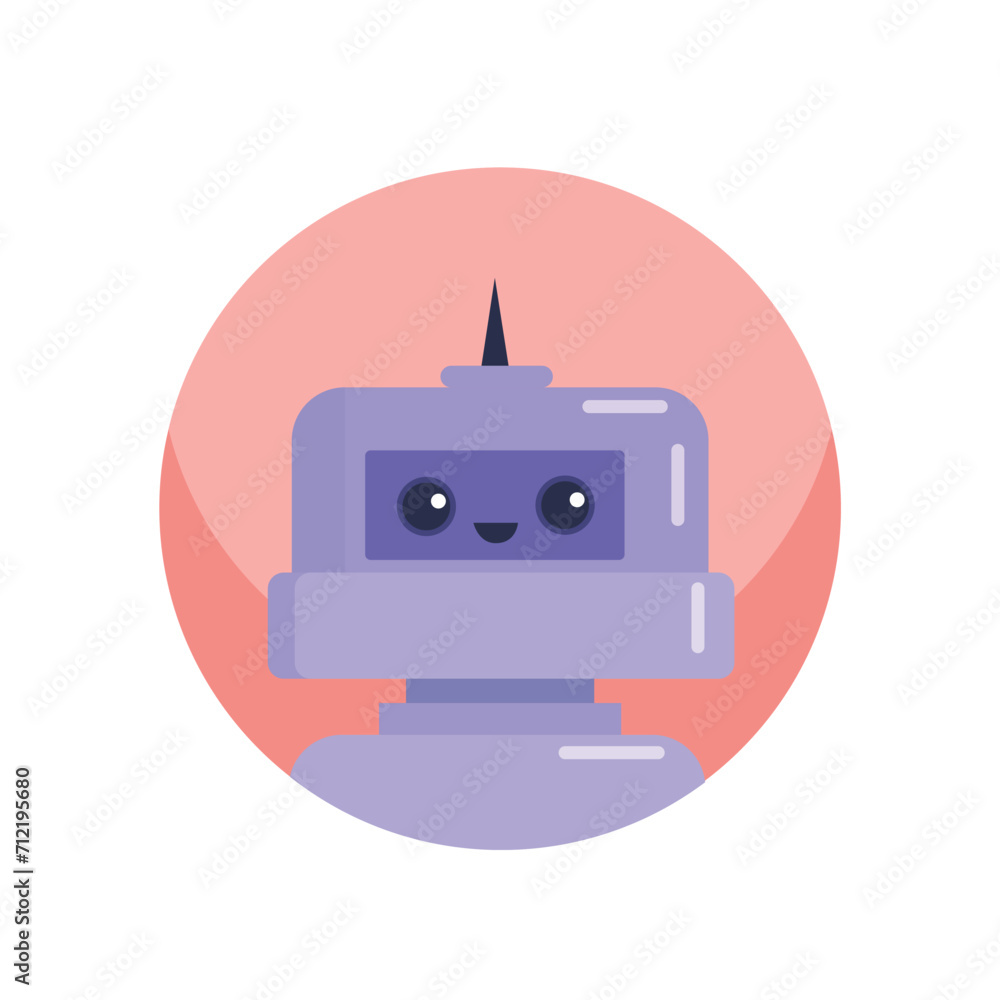 Poster avatar of robot in the colorful style. the charm and humor of a funny robot avatar offer a visually 