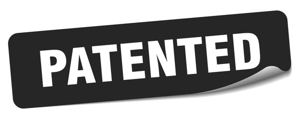 patented sticker. patented label