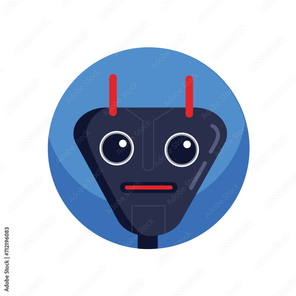 Aufkleber avatar of robot in the colorful style. this artwork presents a delightful design of a funny robot av