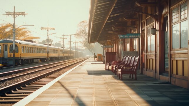 Japanese Vintage Train Station