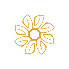 Abstract flower swirl logo icon vector design. Elegant premium ornament vector logotype symbol.