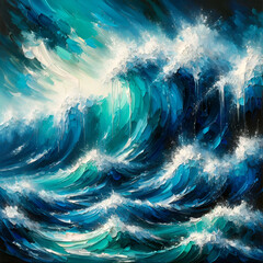 abstract blue background, sea waves