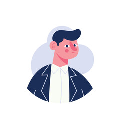 Avatar of person in the colorful style. The colorful man avatar make it an engaging and attention-grabbing choice for digital platforms. Vector illustration.