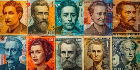 Fototapeta premium International Currency Collage