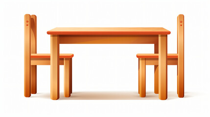 Vector kid table on white background