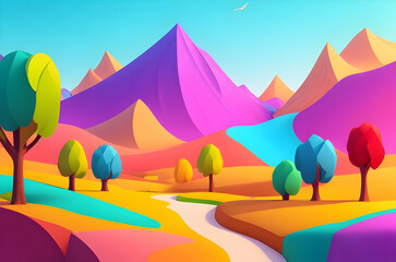landscape colorful illustration. vector art
