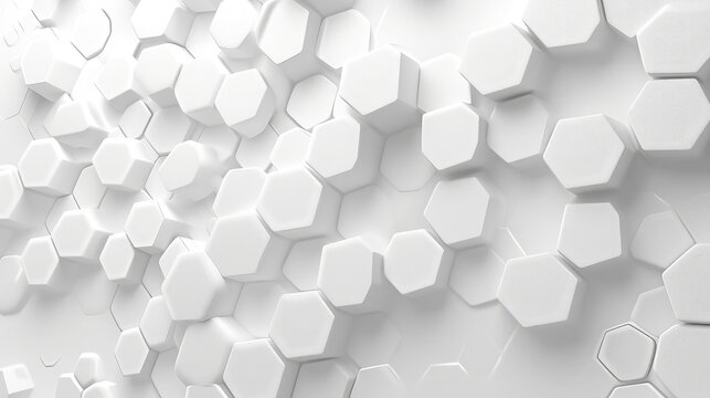 Hexagonal structure futuristic white background and Embossed Hexagon , honeycomb white Background ,light and shadow texture.