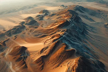 Papier Peint photo Lavable Cappuccino Aerial views of desert landscapes creating unique abstract visuals.