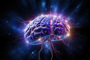 Fototapeta premium Huntington's disease brain tumors flashes. Brain treatments for ALS. Synapses, neural disruptions in multiple sclerosis. Traumatic brain injuries, studies on migraines human mind axon brain disorders.