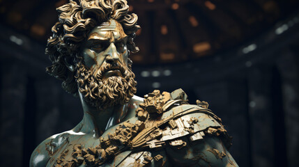 Fototapeta na wymiar Greek Roman god statue