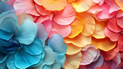 Colorful petals of hydrangea flowers as a background - obrazy, fototapety, plakaty