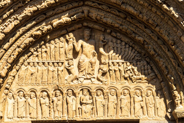 main portal, Romanesque Church of Santa María la Real, Sangüesa , Navarra, Spain