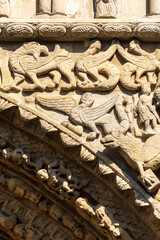 Fototapeta na wymiar main portal, Romanesque Church of Santa María la Real, Sangüesa , Navarra, Spain