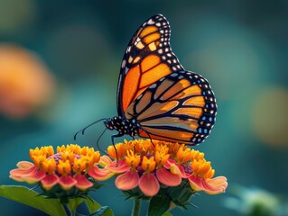 Fototapeta na wymiar Monarch Butterfly Close-Up