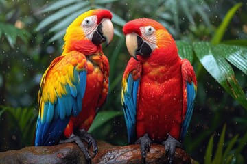  Colorful Macaws in Amazon