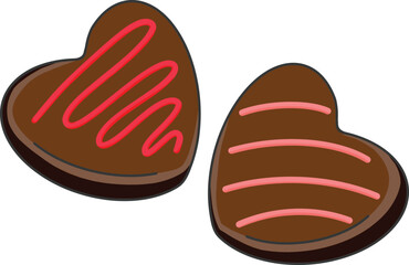 Heart Shaped Chocolates Illustration
