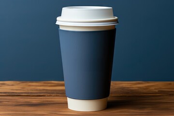 Obraz premium A coffee cup for product mockup on a wooden table