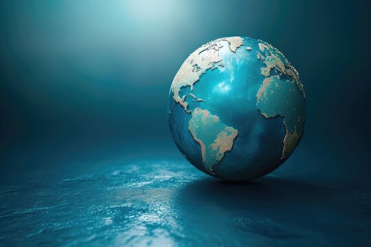 background with a world map or globe, symbolizing the international reach and global presence of a business
