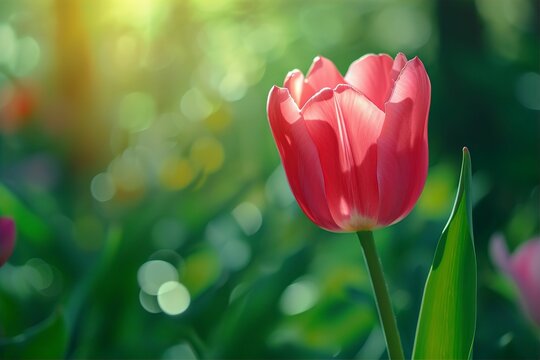 カラフルな春のチューリップ写真（春爛漫・幻想的・色鮮やか・花言葉）