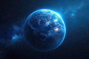 Futuristic Blue Earth Background