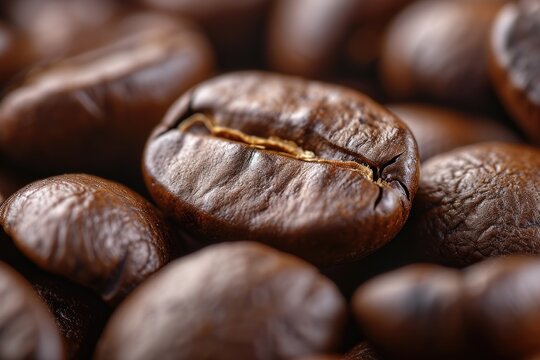 Close up image of coffee beans natural texture