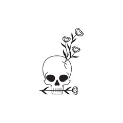 skull icon logo design vector