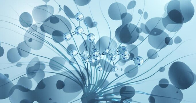 Nitroglycerin rotating molecular 3d structure ball-and-stick model, looped video glyceryl trinitrate