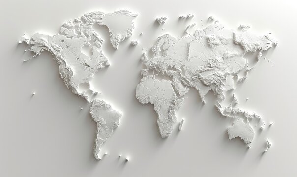 Fototapeta world map with shapes of regions