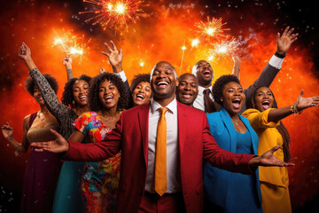 Celebratory moment during Black History Month festivity