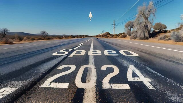 Movement of the new year 2024. &ldquo;Speed&rdquo; foreshadows a dynamic coming year, like a highway with a clear and cloudless horizon