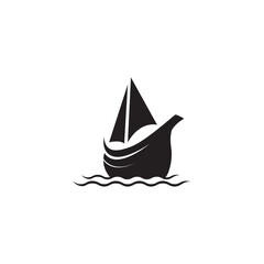 sailing boat icon logo design vector
