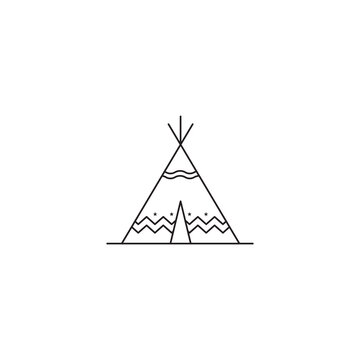 tribe tent icon logo design vector