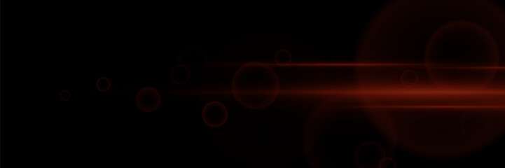 Light glare of light. A flash of lines and shimmer particles. Horizontal neon light.