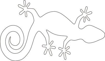 continuous line of lizard animals