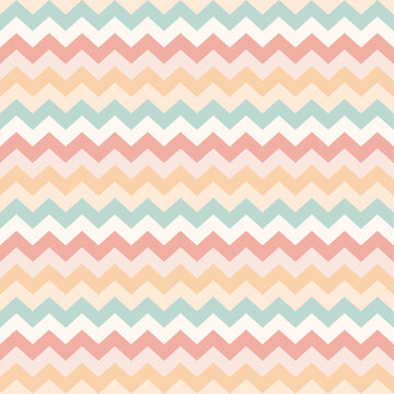 Pastel waves zig zag seamless background texture. Popular zigzag chevron pattern on white background