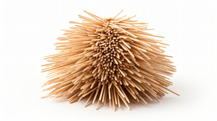 A stack of toothpicks on a white background